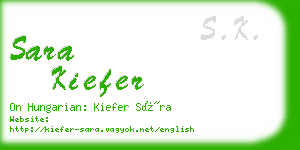 sara kiefer business card